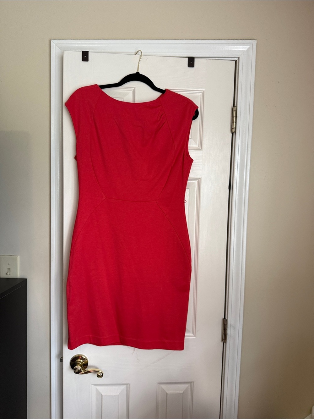 The Limited Red Cap-Sleeve Sheath Midi Dress